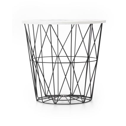 Sohvapöytä HARISSA 41x42 cm musta/valkoinen marmorinen sisustus