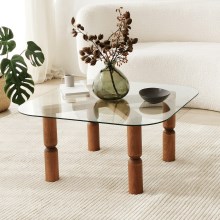 Sohvapöytä KEI 40x80 cm ruskea/läpinäkyvä
