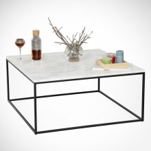 Sohvapöytä MARMO 43x75 cm musta/valkoinen