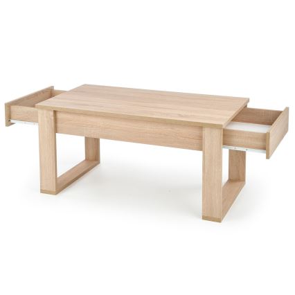 Sohvapöytä laatikoilla NEA 52x110 cm beige/tammi sonoma