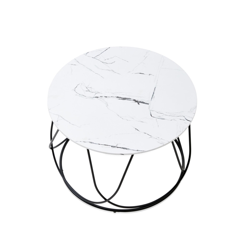 Sohvapöytä NUBIRA 41x60 cm musta/marmorinen sisustus