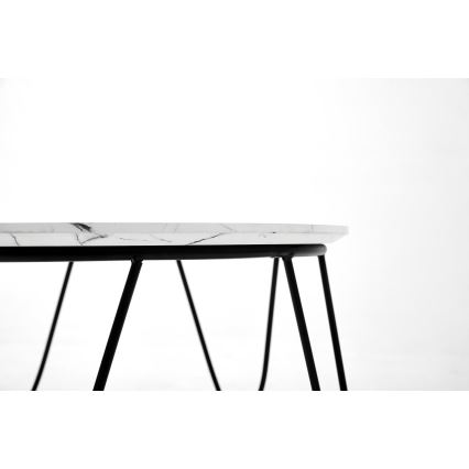 Sohvapöytä NUBIRA 41x60 cm musta/marmorinen sisustus