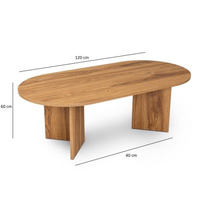 Sohvapöytä OVAL 60x120 cm ruskea