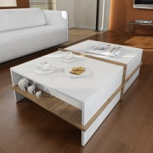 Sohvapöytä PLUS 35x90 cm ruskea/valkoinen