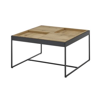 Sohvapöytä PULSE 83x83 cm tammi/musta