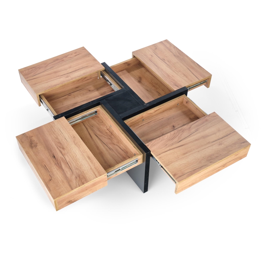 Sohvapöytä RADIX 100x100 cm musta/ruskea