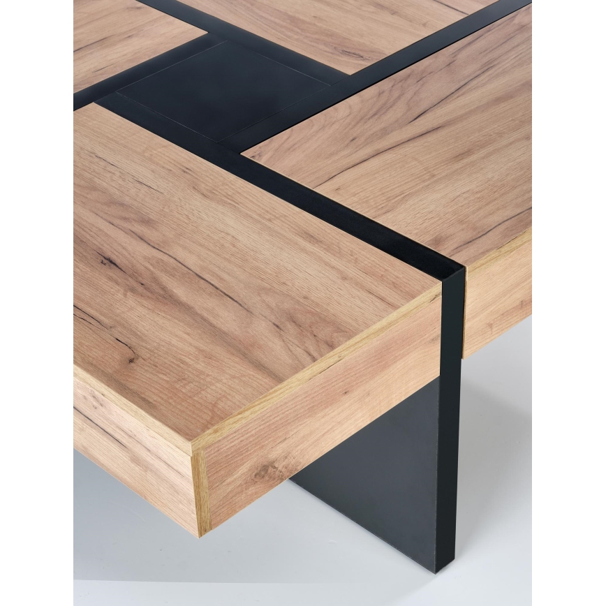 Sohvapöytä RADIX 100x100 cm musta/ruskea