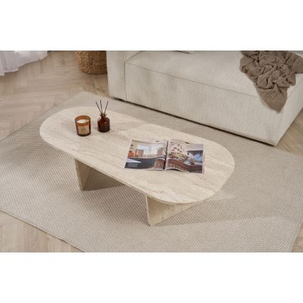 Sohvapöytä ROND 130x65 cm travertiini