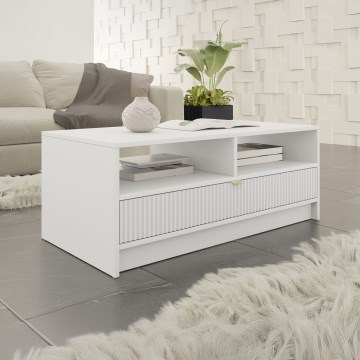 Sohvapöytä TIRENO 100x40 cm, valkoinen