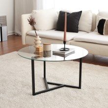 Sohvapöytä TRIO 42x75 cm läpinäkyvä/musta