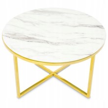 Sohvapöytä VERTIGO 45x80 cm kulta/valkoinen marmori