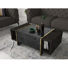 Sohvapöytä VEYRON 37,3x103,8 cm musta/kulta