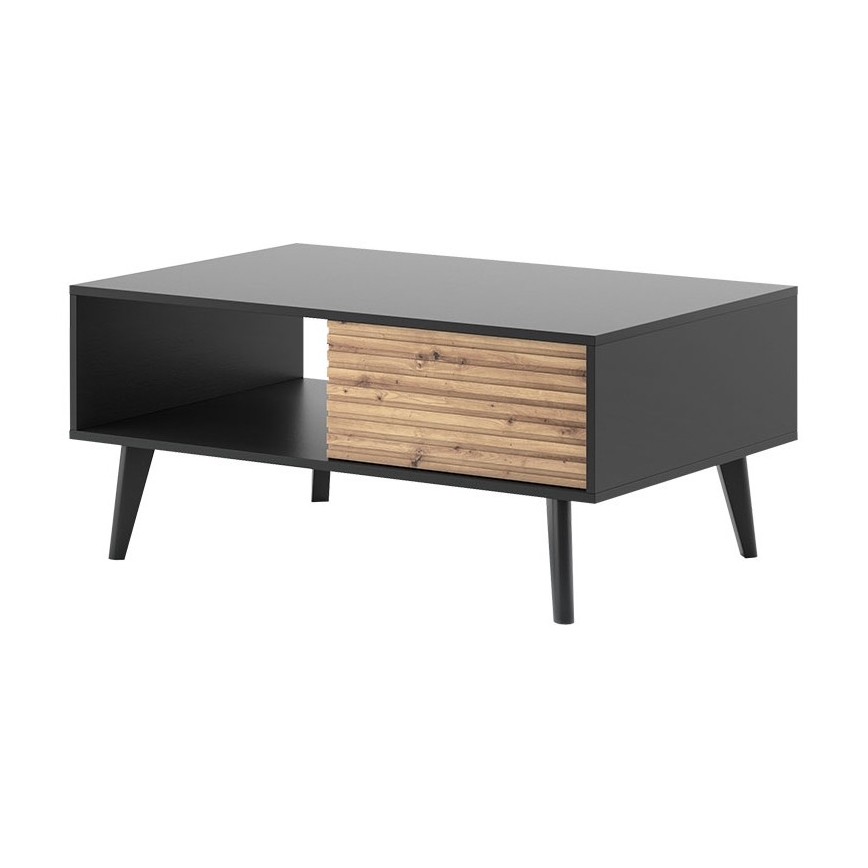 Sohvapöytä WILLOW 46x104 cm musta/artisaanipähkinä