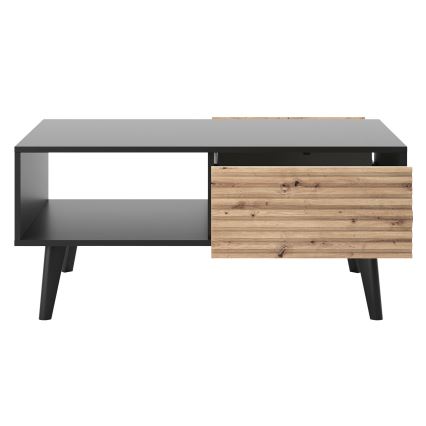 Sohvapöytä WILLOW 46x104 cm musta/artisaanipähkinä