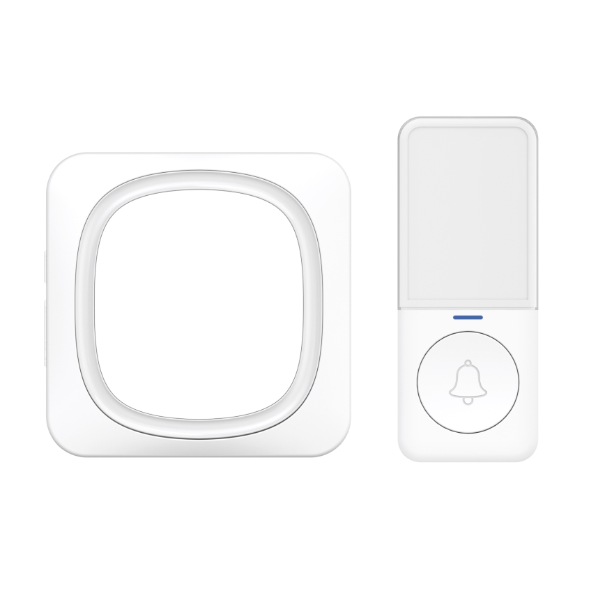 Langaton ovikello LED-valolla 230V/1xCR2032 IP56 valkoinen