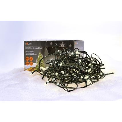 LED-ulkovalosarja 100 LED / 8 toimintoa IP44 13 m lämmin valkoinen