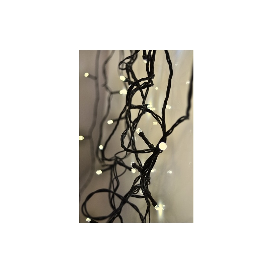 LED-ulkojouluketju 200xLED/8 toiminnot IP44 25m lämpimänvalkoinen