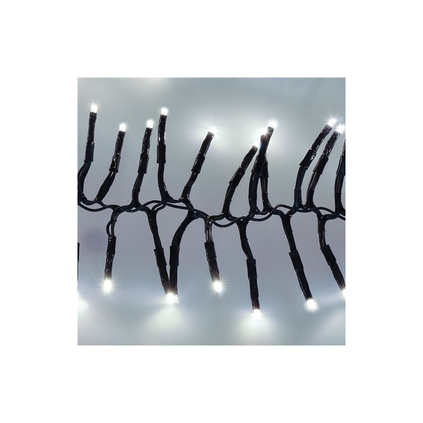 LED-jouluketju 576xLED/8 funktiota 8m IP44 kylmä valkoinen + kaukosäädin