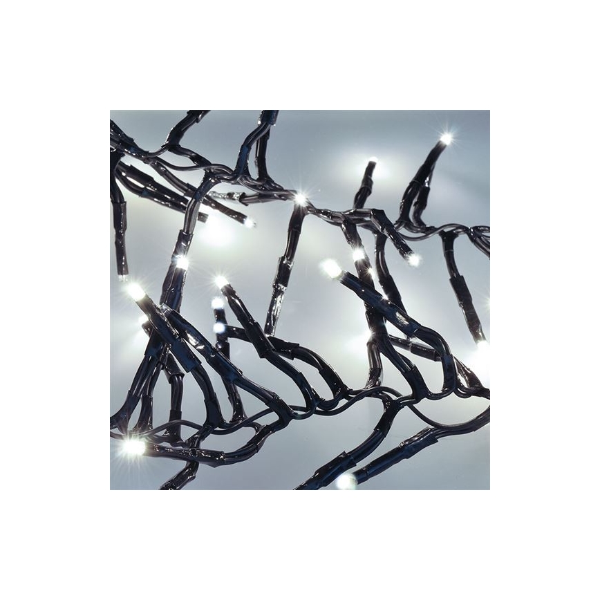 LED-jouluketju 576xLED/8 funktiota 8m IP44 kylmä valkoinen + kaukosäädin