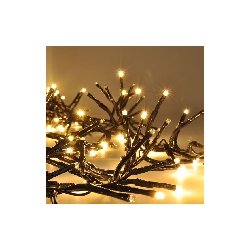 LED-jouluketju 576xLED/8 toimintoa 8m IP44 kylmä valkoinen + kaukosäädin