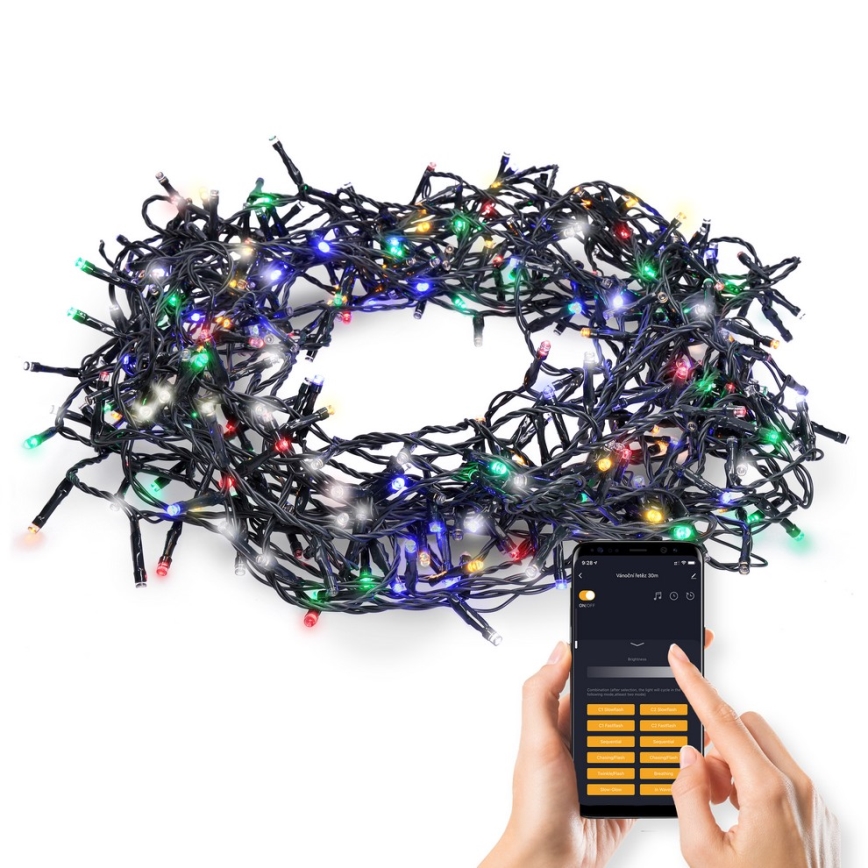Jouluketju ulkokäyttöön 240xLED/8 toimintoa 17m Wi-Fi Tuya IP44 monivärinen/lämmin valkoinen