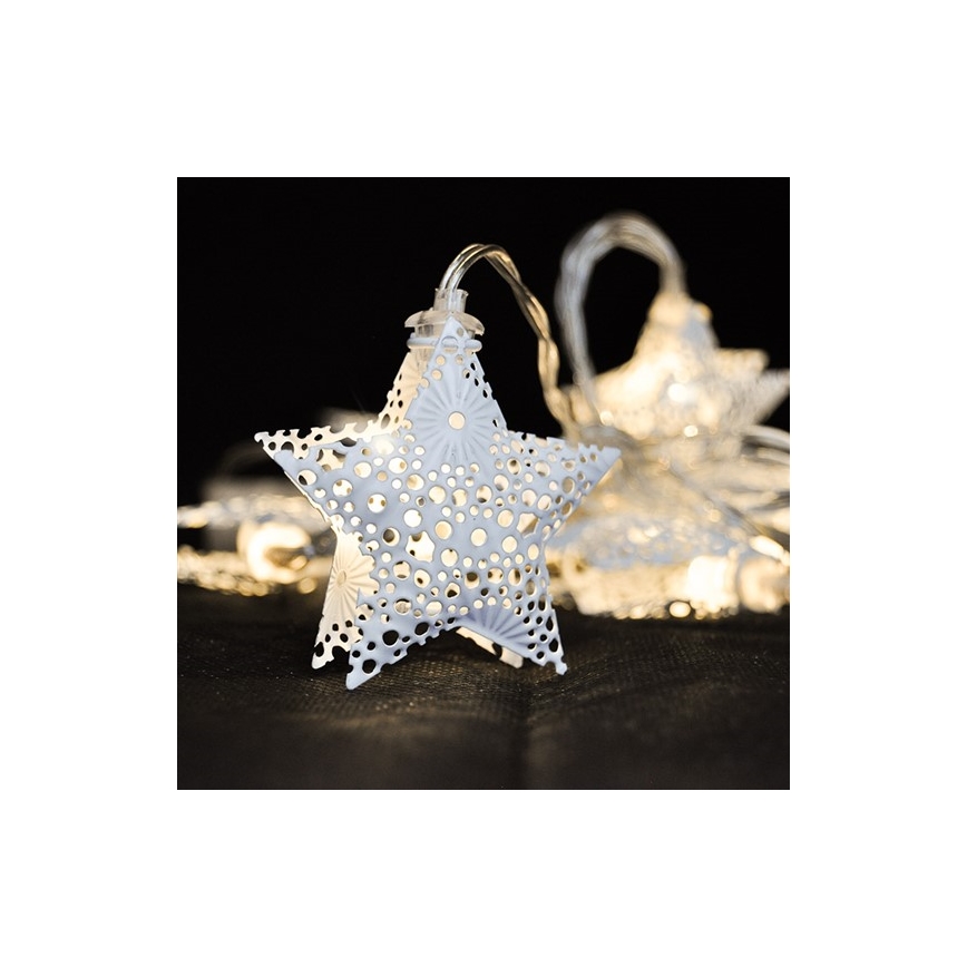 Solight 1V224 - LED -jouluvalot 10xLED/2xAA 2m lämmin valkoinen