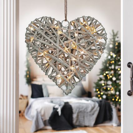 LED Joulukoriste LED/2xAA rottinki