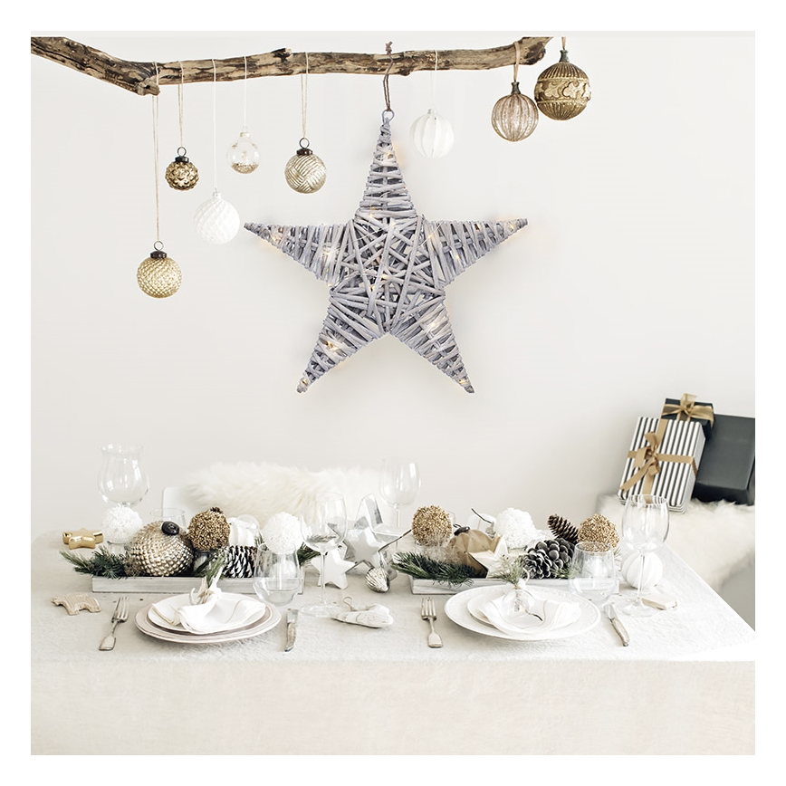 LED Joulukoriste LED/2xAA rottinki