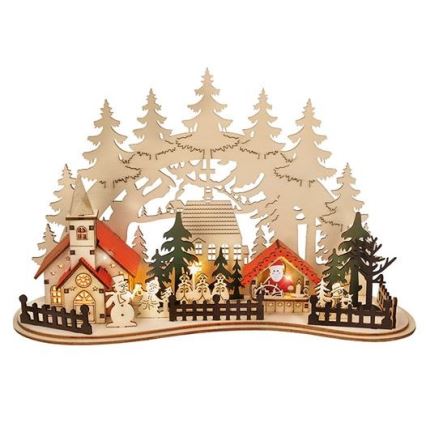 LED Joulukoriste LED/2xAAA pieni kaupunki