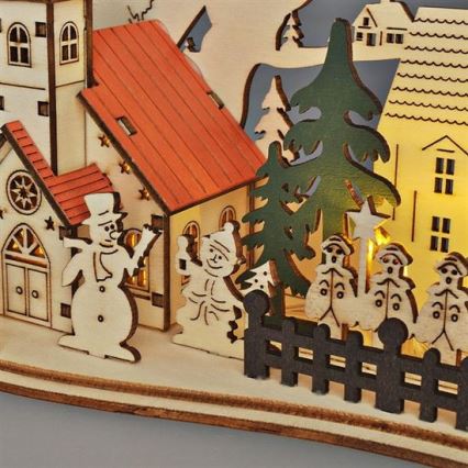 LED Joulukoriste LED/2xAAA pieni kaupunki