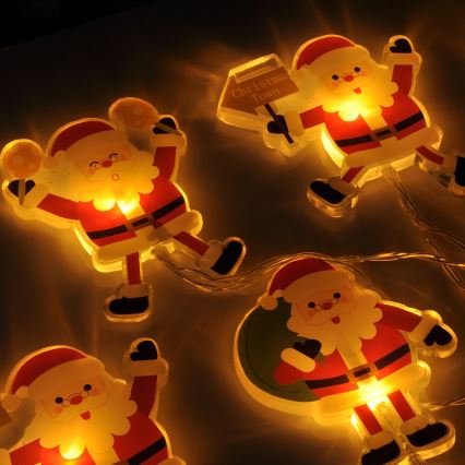 LED-jouluvaloketju imukuppeilla 6xLED/2xAA 1,2m lämmin valkoinen santa