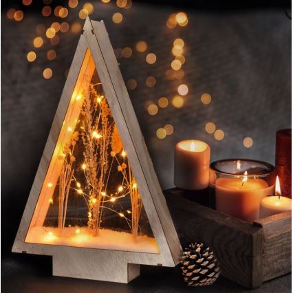 LED-joulukoriste LED/2xAA talvikukat lumen peitossa