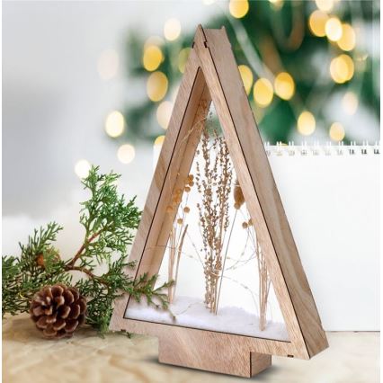 LED-joulukoriste LED/2xAA talvikukat lumen peitossa