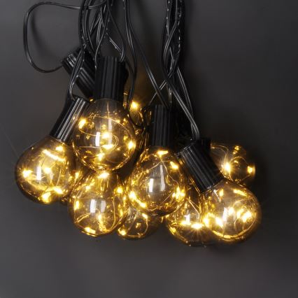 LED koristeketju ulkokäyttöön SEPPELE 10xLED/3xAA 3m IP44 lämpimänvalkoinen