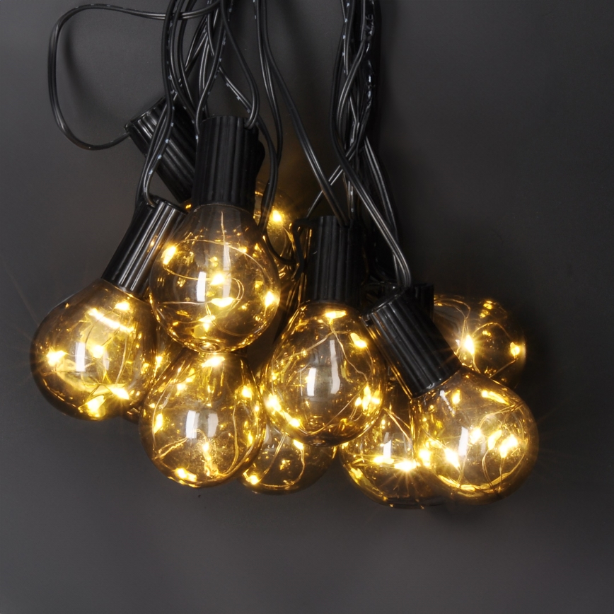 LED koristeketju ulkokäyttöön SEPPELE 10xLED/3xAA 3m IP44 lämpimänvalkoinen