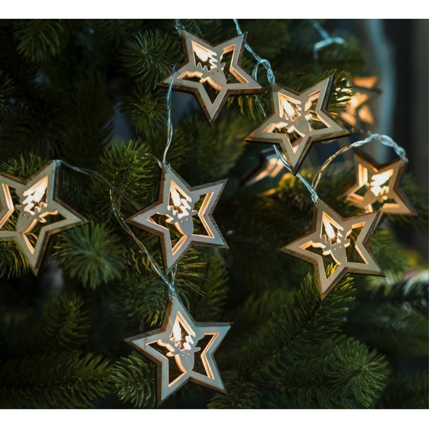 LED-valosarja 10xLED/2xAA 1,8m lämmin valkoinen