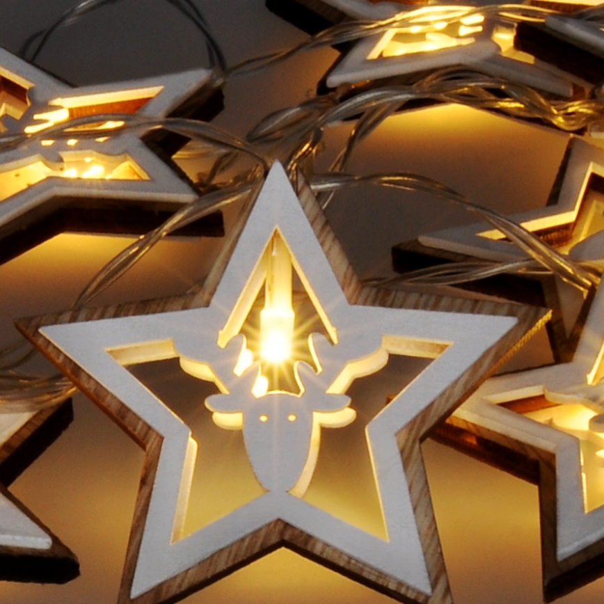 LED-valosarja 10xLED/2xAA 1,8m lämmin valkoinen