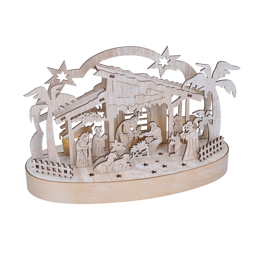 LED-joulukoriste LED/2xAA/lämpimänvalkoinen seimi