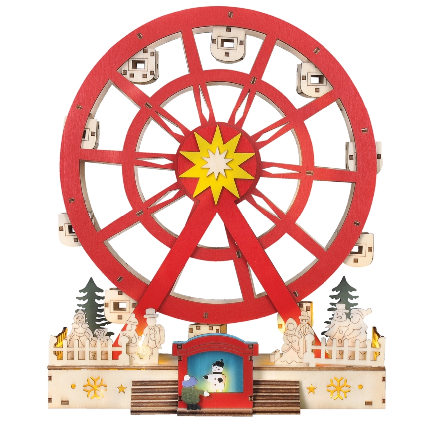 LED-joulukoriste LED/2xAA/lämpimänvalkoinen karuselli