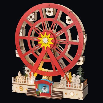 LED-joulukoriste LED/2xAA/lämpimänvalkoinen karuselli