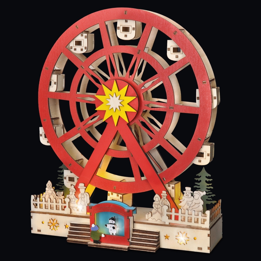 LED-joulukoriste LED/2xAA/lämpimänvalkoinen karuselli