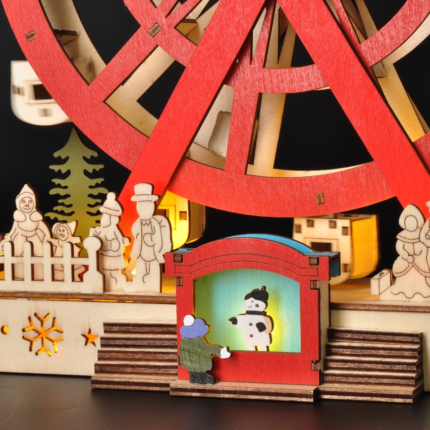 LED-joulukoriste LED/2xAA/lämpimänvalkoinen karuselli