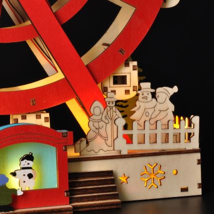 LED-joulukoriste LED/2xAA/lämpimänvalkoinen karuselli