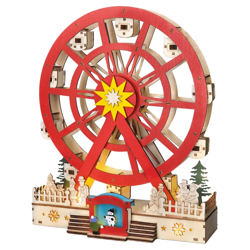 LED-joulukoriste LED/2xAA/lämpimänvalkoinen karuselli