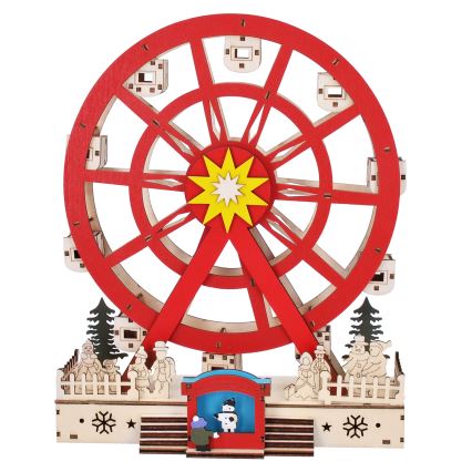 LED-joulukoriste LED/2xAA/lämpimänvalkoinen karuselli