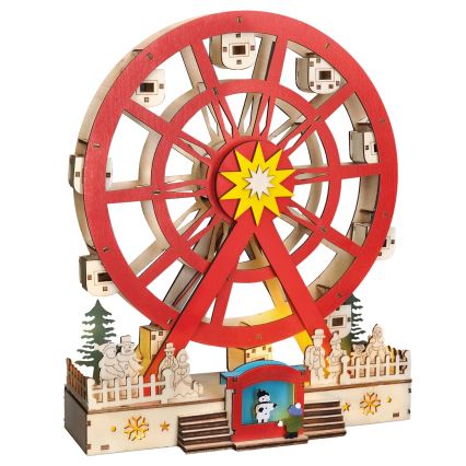 LED-joulukoriste LED/2xAA/lämpimänvalkoinen karuselli