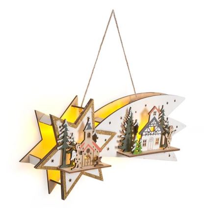 LED joulukoriste 10xLED/2xAA komeetta