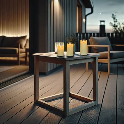 SETTI 3x LED Luonnonvahakynttilä LED/3xAAA/lämpimänvalkoinen