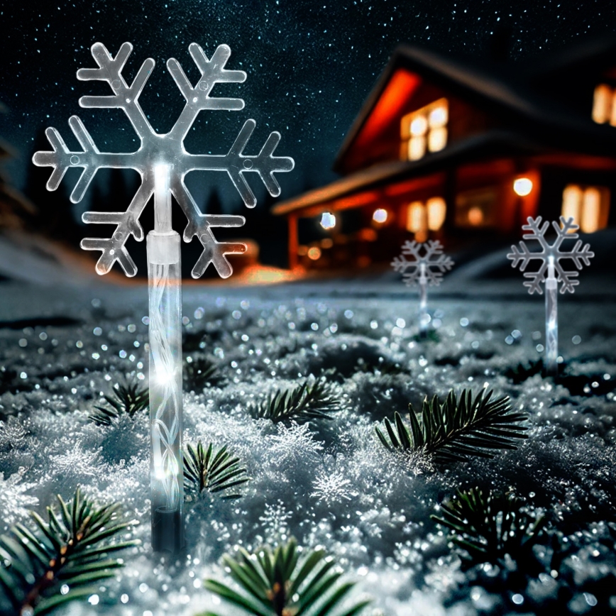 SETTI 5x LED Ulkotila Joulu lamppu LED/3xAA/kylmänvalkoinen IP44