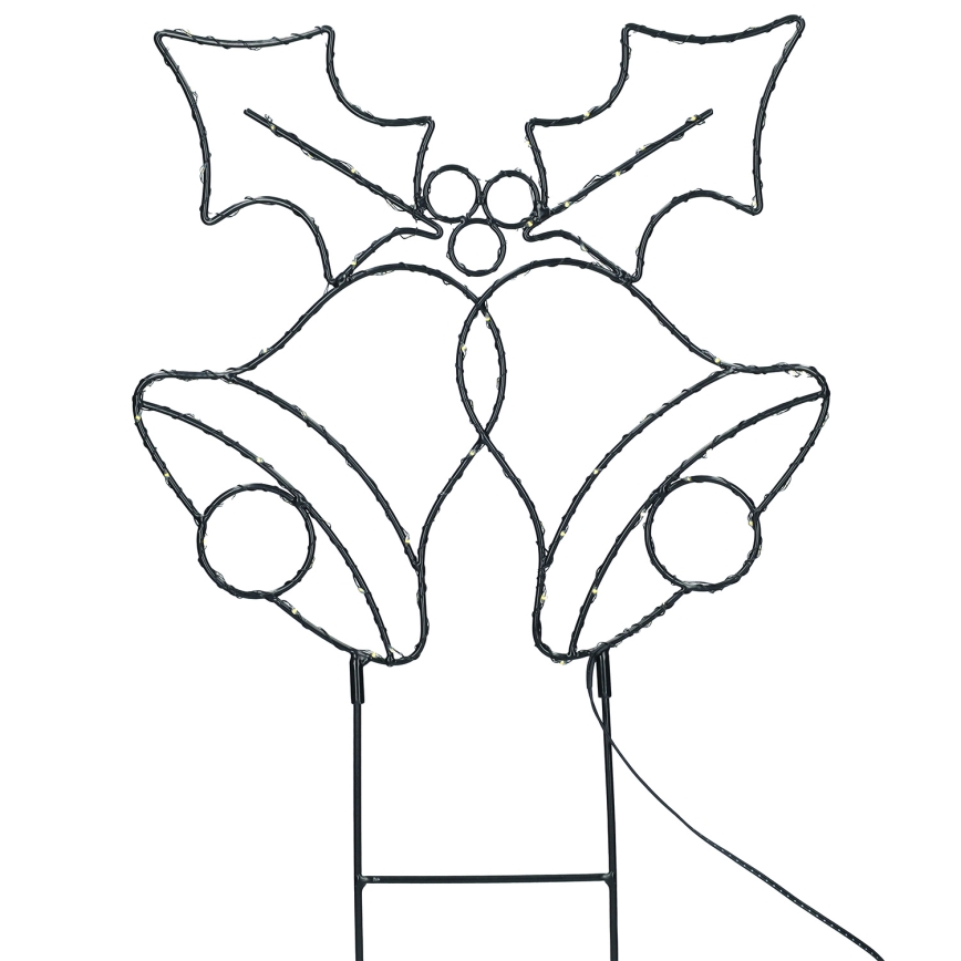 LED-ulkojouluvalosarja 100xLED/3xAA IP44, lämmin valkoinen — kellot